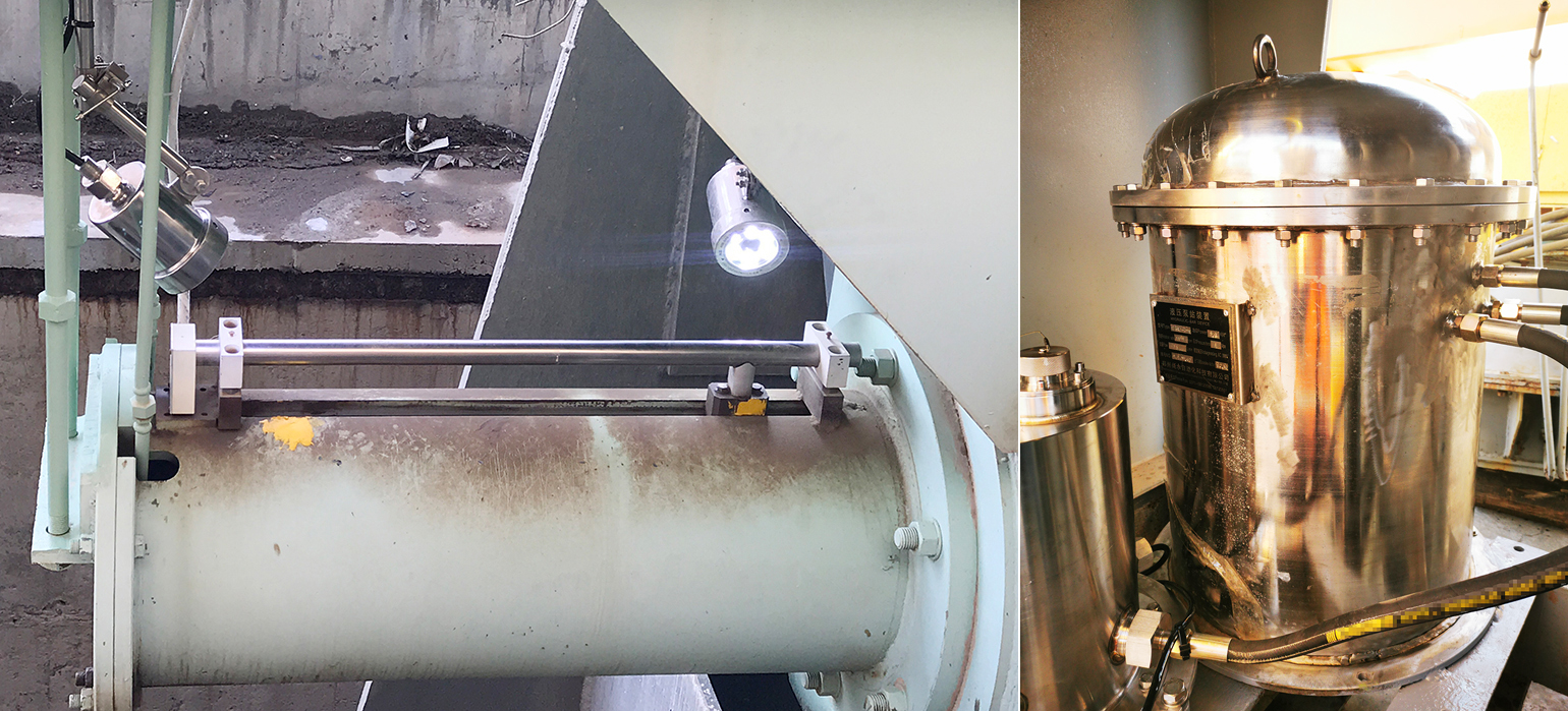 抓梁加裝水下可視化監控系統及水下密封產品加裝效果